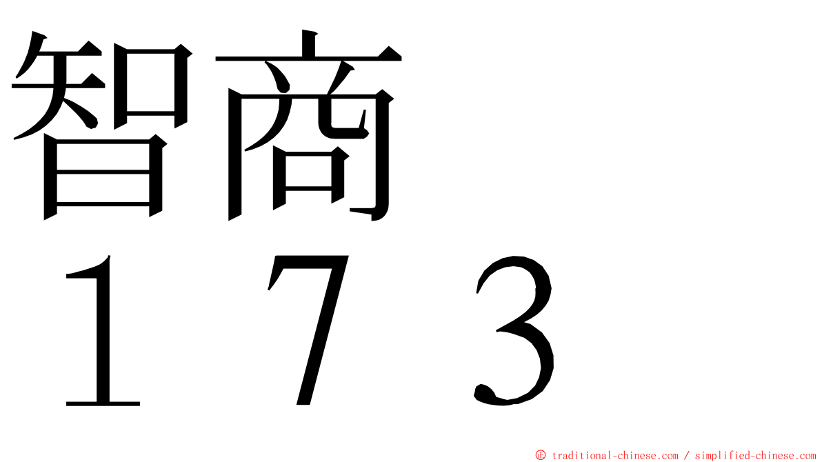 智商　　１７３ ming font